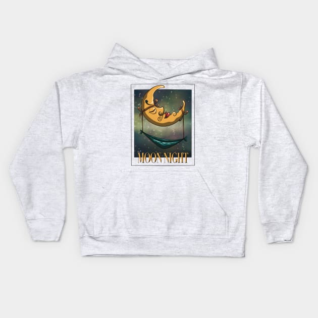 Moon night Kids Hoodie by Watidstudio